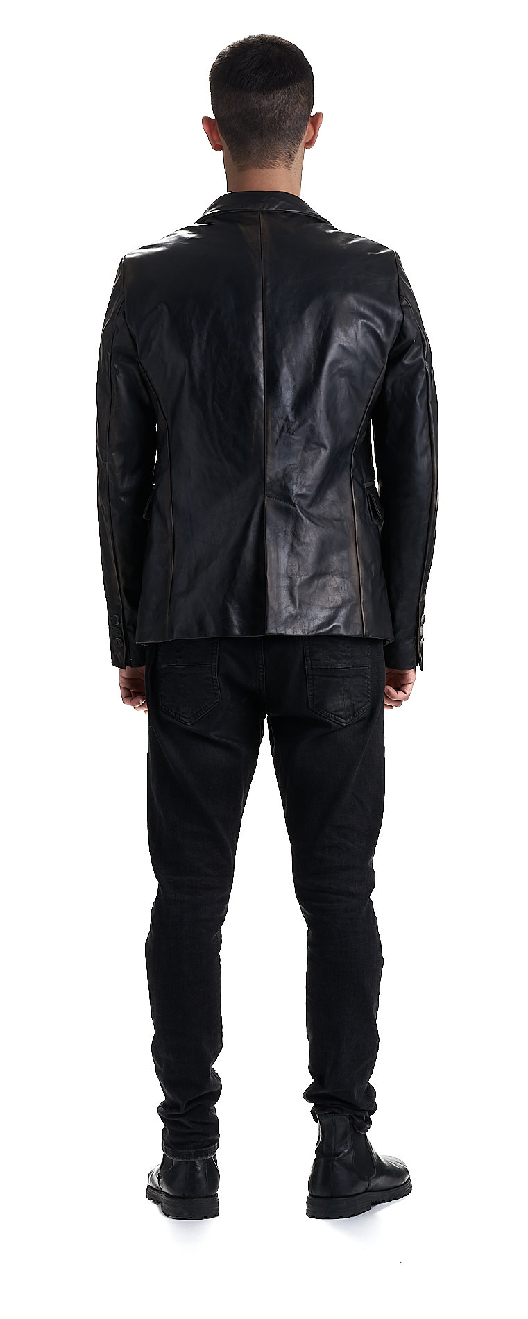 DANIELE BASTA LEATHER AND SILVER JACKET 